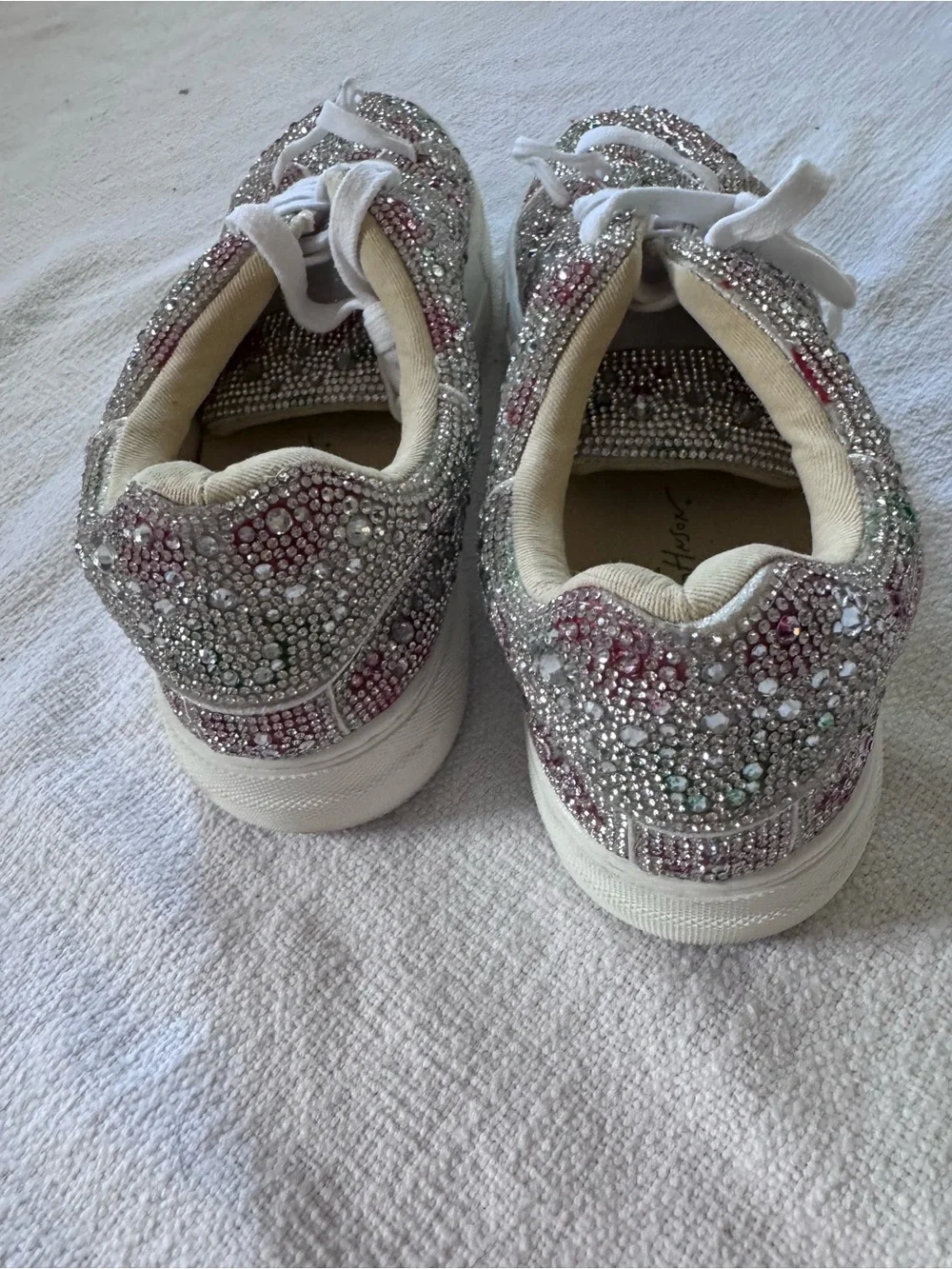 Betsey Johnson x DB  Sparkly Crystal Platform Sneakers  Size 9